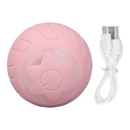 Peppy Pet Ball for Cats with Led Flash Colorful Lights Automatic Rolling Ball USB Rechargeable Pink English Packing