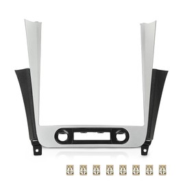 PIT66 Dash Radio Bezel Trim Vent Compatible with Chevy Malibu 2008-2012 Silver Black