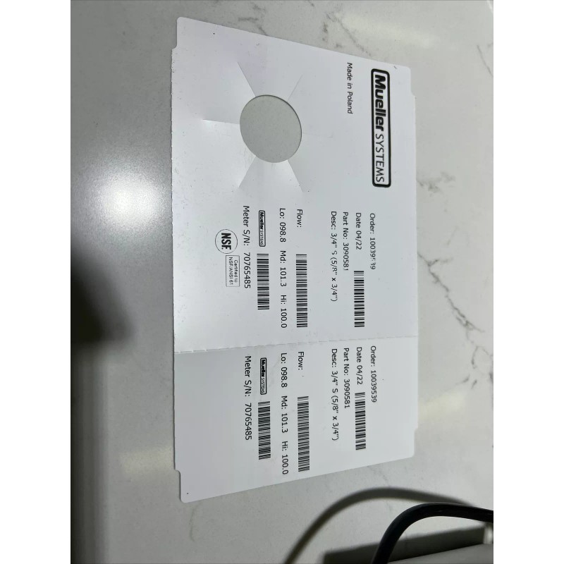 MUELLER SYSTEMS Solid State Water Meter Encoder 8D SSM 3/4”