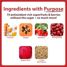 MacroLife Naturals Miracle Reds Superfood Powder 19 Blended Fruit & Berry Polyphenols Enzymes Probiotics & Antioxidants Supplement - Raw Non-GMO & Veg