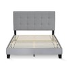 Furinno Laval Button Tufted Upholstered Platform Bed Frame, Full, Glacier