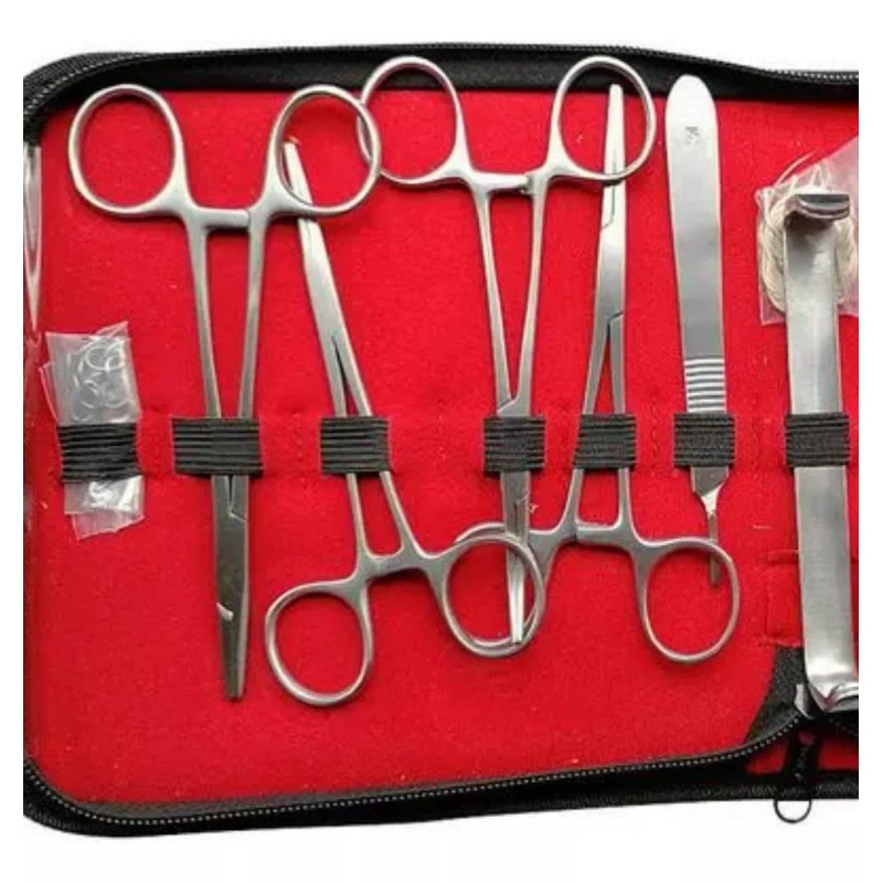 Hergom Premium Estuche De Disección Y Charola Mayo Acero Inox