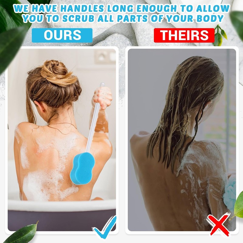 Esponja de Baño con Mango Largo de 57 cm (Paquete