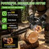 OJOYME 12" Cordless Electric Chainsaw with Brushless Motor, 2x4.0Ah Battery