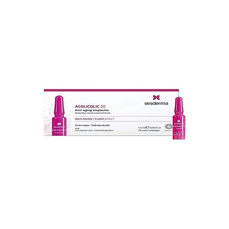 Sesderma. Acglicolic 20 Anti-Edad Efecto Flash 10X1,5Ml Ampollas. 1500 g
