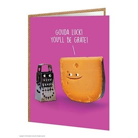 Funny Humorous 'Gouda Luck!' Good Luck Greetings Card
