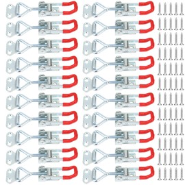 Powlankou 20 Pieces Adjustable Toggle Clamps, Heavy Duty Toggle Latch Clamps, Pull Latches for Doors, Cabinets, Tool Boxes, Wooden Boxes, 150Kg 330Lbs Holding Capacity with Screws