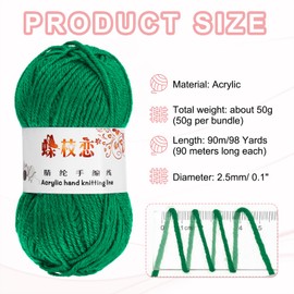 sourcing map 1PCS Crocheting Yarn,Pale Green 4 Ply Acrylic Yarn 50g Sport Weight Yarns Bulk Soft and Fluffy Yarns for Knitting DIY Crochet Handicraft Blankets Gift,98 Yards