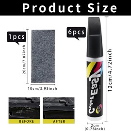 6 Stück Lackstift Auto Schwarz,Auto Reparatur Lack Auto Pinsel,Auto Kratzer Reparatur Stift,Lackstift Auto hohe Deckkraft,Lackstift Auto Lack Reparatur, Autolack Reparatur für Auto Kratzer Reparatur