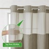 eachope Extra Long No Hooks Needed Linen Textured Shower Curtain