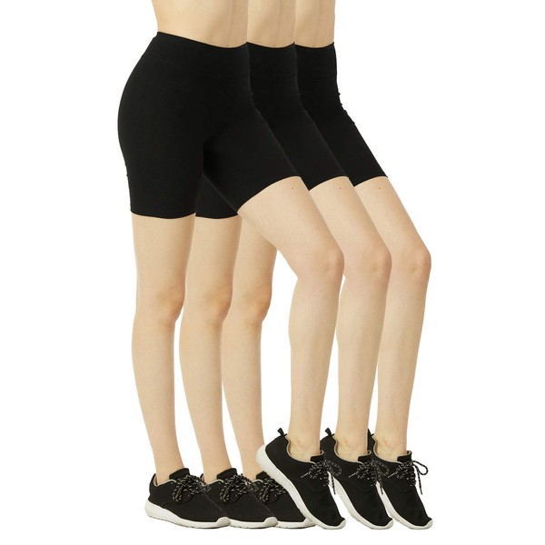 Women's Mid Thigh 15" Short Cotton Leggings - 3 in