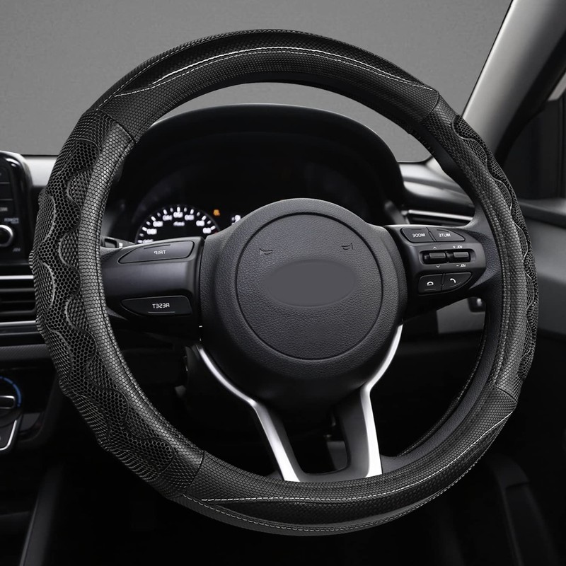 GIANT PANDA Steering Wheel Cover PU Leather Round Steering Wheels