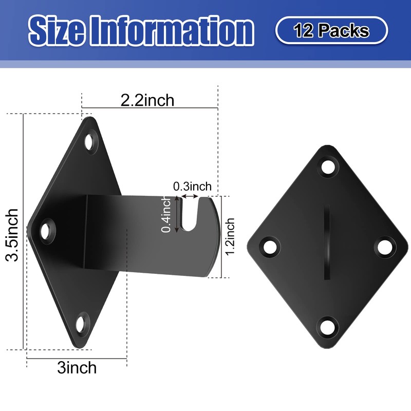 12 Pcs Gridwall Mount Brackets with Screws Gridwall Brackets for