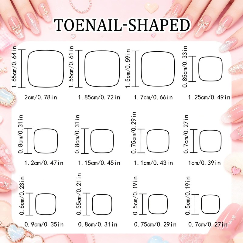 Ocean Beach Press on Toenails with Seashell Design Short Square