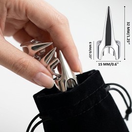 10 Pack Metal Back Scratcher Claw Rings for Women & Men – Silver Finger Nail Covers for Massage, Pet Scratching, Hair Parting, Cosplay, Stress Relief, Tickler Tools, Durable & Comfortable
