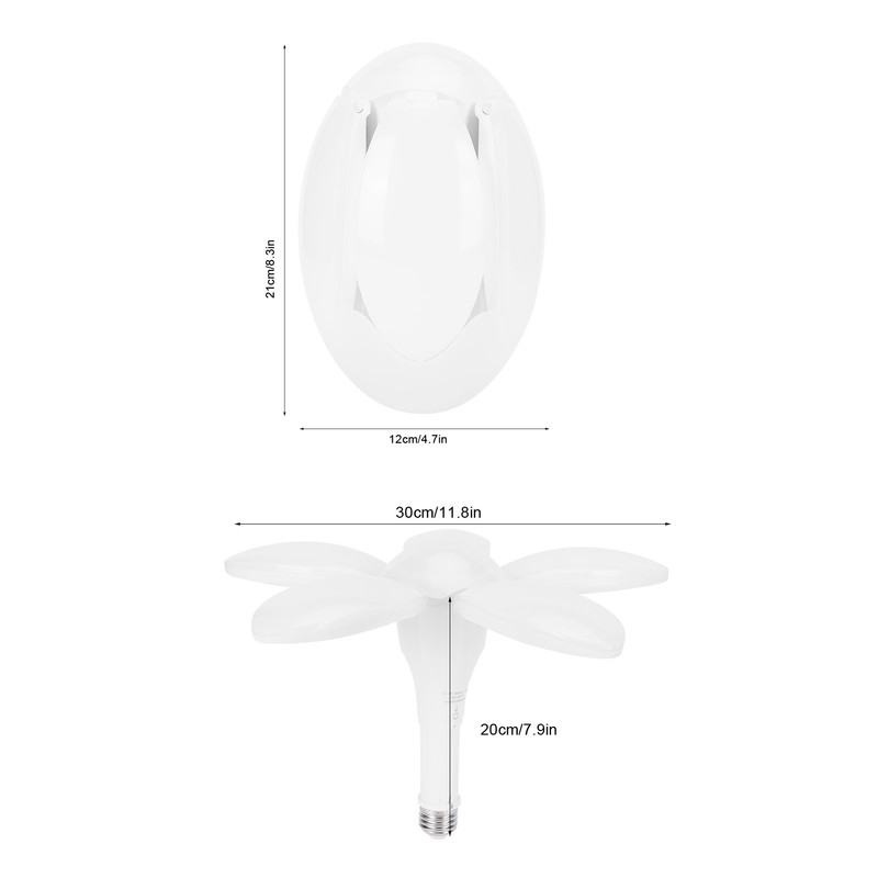 5 Leaf Garage Light LED Deformable Lamp 80W E26 Ceiling