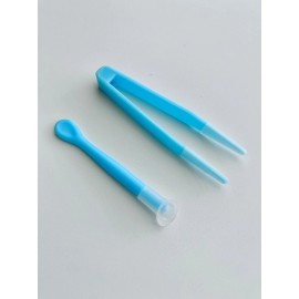 Eye Solutions Contact Lens Tweezers V Inserter Applicator Travel Case Helper for Soft and Hard - Blue