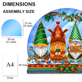 NATITI Wooden Puzzles for Adults, Christmas Gnomes Puzzle, 11'' x 9'', 150 Pieces, Gift for Adults, Wood Puzzles Adult, Wood Cut Puzzles