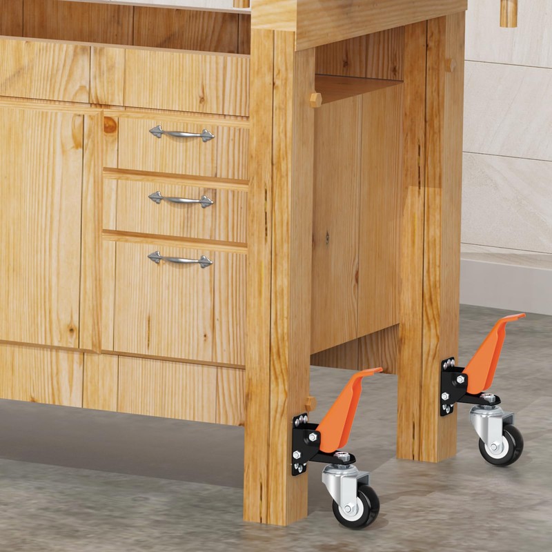 Ronlap Workbench Casters Wheels Kit 660 Lbs Capacity Retractable Casters