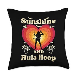 Sunshine And Hula Hoop Designs Hula Hoop Girl Throw Pillow, 18x18, Multicolor