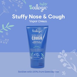 Oilogic Stuffy Nose & Cough Vapor Cream Essential Oil for Babies & Toddlers - Gentle Baby Essentials Soothe Cough and Stuffy Noses - Pediatrician-Tested & Safe for Babies, 3.5 Fl Oz