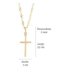 Amor Eterno - Dije Cruz Basic / Oro 10k + Cadena De Color Amarillo