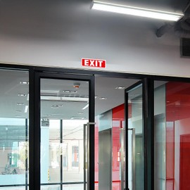 iSYFIX Exit Sign – 12 Pack 12x4 Inch – 40 mil Thick Polystyrene Plastic Sign, Laminated UV, Scratch & Fade Resistance, Waterproof, Indoor & Outdoor, Exit Signs for Exterior.