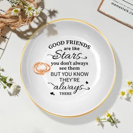 Friend Gifts, Friendship Gifts for Women, Birthday Gifts for Women Friends Bestie Gift Ceramic Ring Holder Jewelry Dish Home Decorative