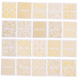 Minkissy 20 Sheets Gold Plated Nail Stickers Leaf Floral Manicure Decals for Women Girls Nail Art Sticker Decorations