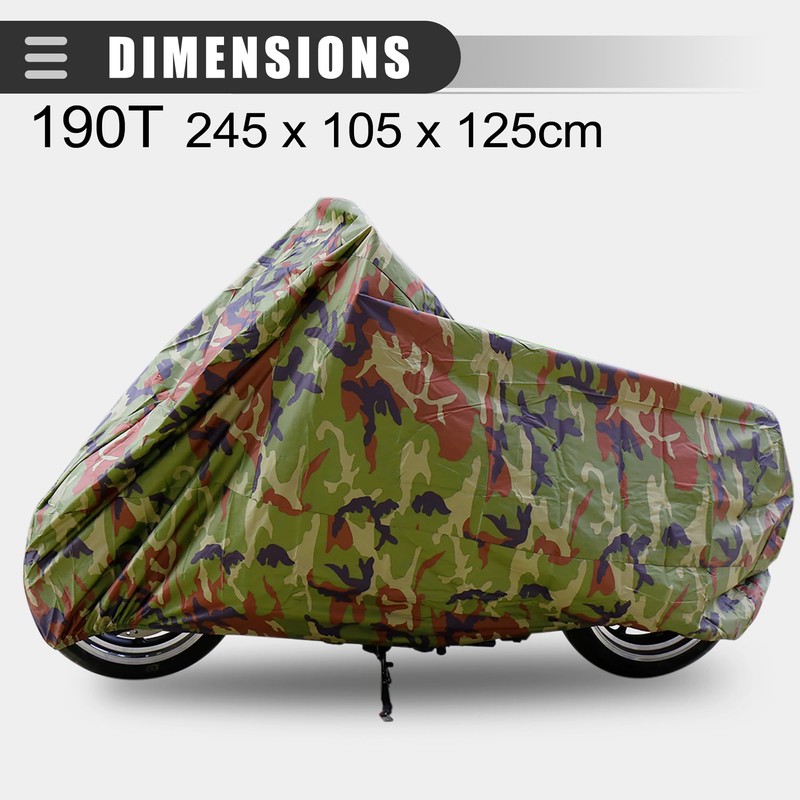 Motoforti Universal Motorcycle Cover, Motorbike Cruisers Rain Cover, XL Size,