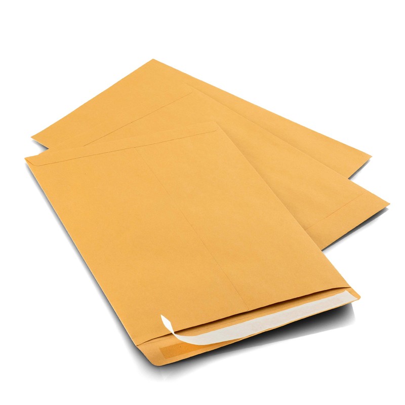 100 10 x 13 Self-Seal Brown Kraft Catalog Envelopes -