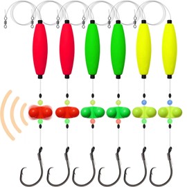 Dovesun Catfish Rigs Catfish Float Rigs 6PCS Catfishing Tackle Santee Rig Circle Hooks for Peg Floats Catfish B-Double Rattle-6/0 Hooks