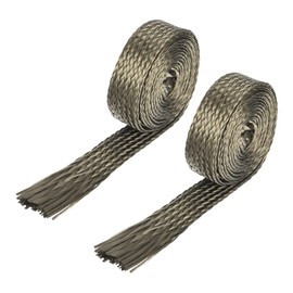 MECCANIXITY 2 Pcs Heat Shield Sleeve, 3/16" ID 3 Feet Heat Sleeve Automotive Wire Heat Shield Fuel Line Heat Shield Sleeve Heat Sleeve Heat Wrap 800 Degree for Wires, Titanium Color