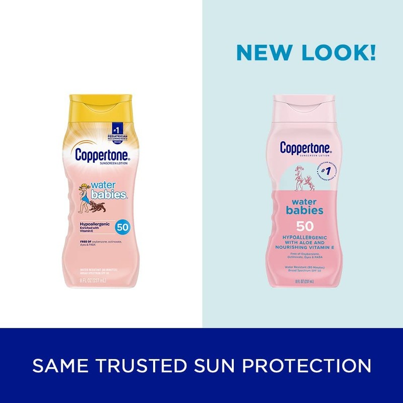 Coppertone WaterBabies Sunscreen Lotion SPF 50, 8 oz (Pack of
