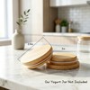 8 Pack Oui Yogurt Jar Lids, Natural Bamboo Wooden Covers