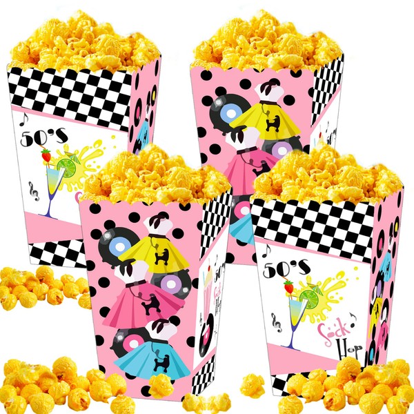 JeVenis 50s Sock Hop Party Popcorn Boxes 50s Theme Party