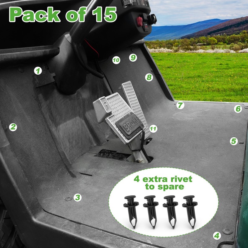 10L0L Golf Cart Floor Mat Push Rivets for Yamaha Models