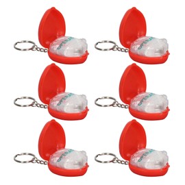 6pcs Cardiopulmonary Resuscitation Face Shield Portable Hygienic Pocket Facial Cover Keychain