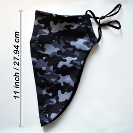 Men Large Beard Mask, Face Mask for Bearded Men, Reusable Face Mask With Room For Beard, Washable Beard Mask for Men (Large, Camouflage (Grey))