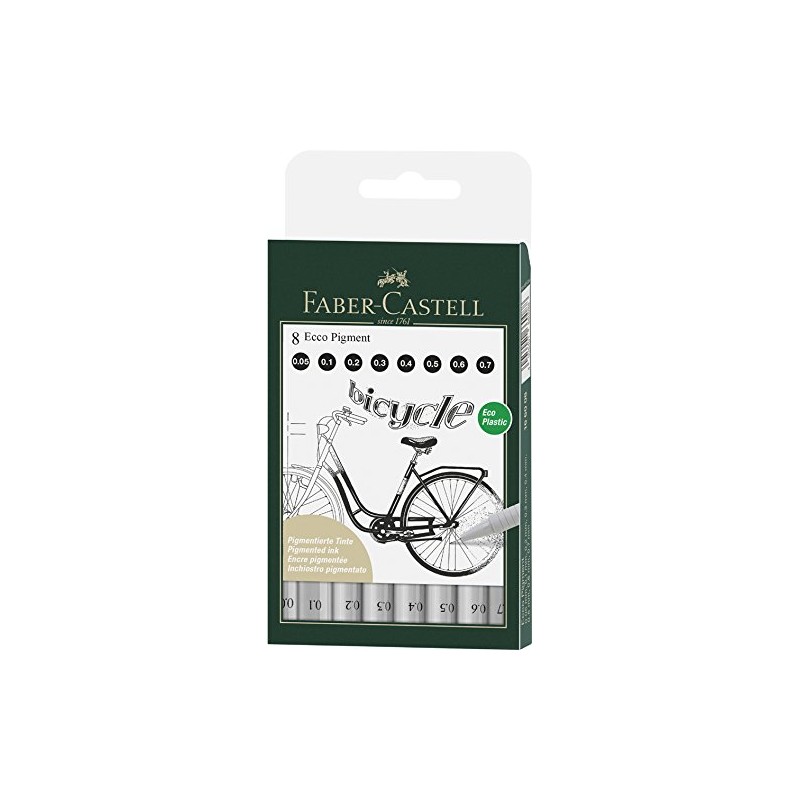 Faber-Castell ECCO PIGMENT Ink Pen Set of 4 (0.2/0.4/0.6/0.8 mm)