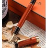 Jinhao - Pluma estilográfica clásica naranja rojo celuloide, punta mediana