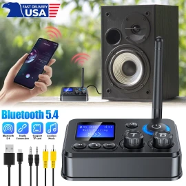 RX/TX Bluetooth 5.4 Transmitter Receiver 3.5mm AUX TV Home Stereo Audio Adapter_