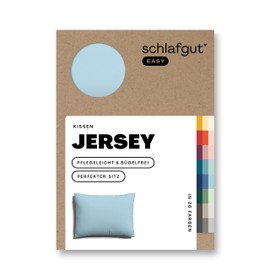 Schlafgut Easy Jersey Pillowcase 60 x 80 cm Blue Light with 100% Cotton, Super Soft & Breathable Pillowcase