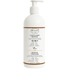 Biomix Tratamiento Capilar BTX no Alisante 12 en 1 Células Madres Queratina Colágeno Ceramida Argán Q10 3 Usos Tratamiento Mascarilla Crema Peinar Vegano Todos los Cabellos Desde 5 Años - 480ml