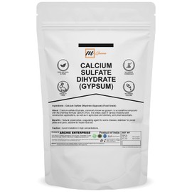 100% Pure Calcium Sulfate Dihydrate (Food Grade) - Gypsum for Baking, Water Treatment and cosmetic formulations 0.5 lbs / 227 g
