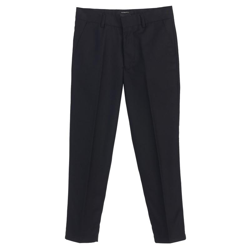 Gioberti Boys Flat Front Dress Pants, Black, 12