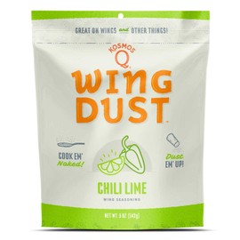 Kosmos Q Chili Lime Wing Dust, Fiery & Zesty Chicken Wing Seasoning for Chicken, Popcorn, Fries & More, Spicy Chili & Tangy Lime Flavor Dry Rub Seasoning Dust, Great for Grilling & Smoking, 5 Oz