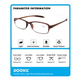 DOOViC 4 Pack Reading Glasses for Women Men Blue Light Blocking Reading Glasses TR90 Flexible Lightweight Readers 1.5 Strength