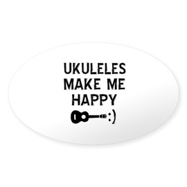 CafePress Ukukeles Musical Instrument Designs Sticker (Oval Sticker (Oval 50 pk)