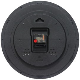 Infinity Instruments 14 Inch Obsidian Indoor Shatter Resistant Round Non-Ticking Silent Battery Operated Easy to Read Clock for Office, Classroom, School, Silver